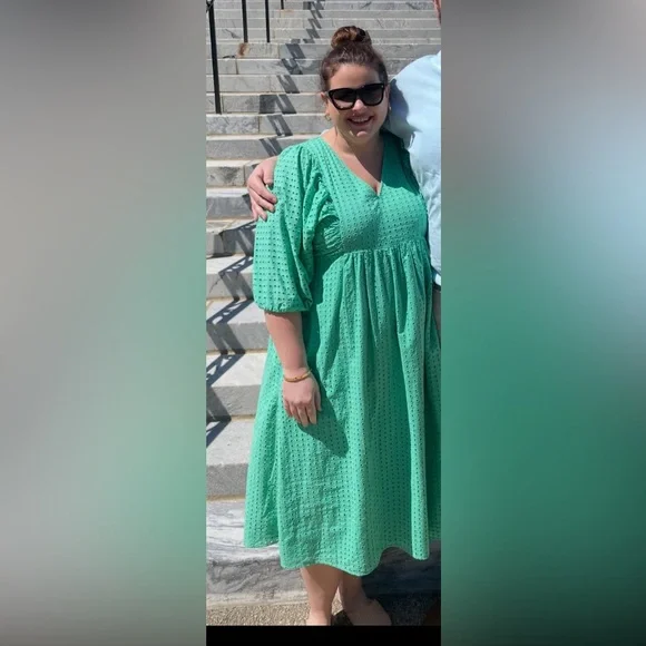 a new day Green Eyelet Dress - Picture 7 of 7